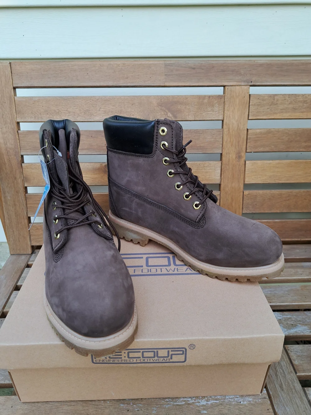 Men's Brown Lace-Up Work Boots